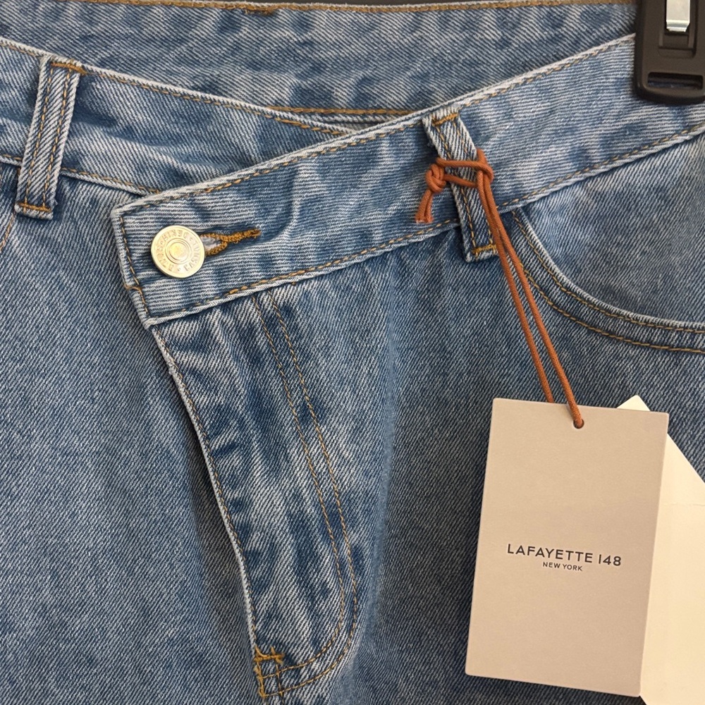 Lafayette 148 New York Blue Denim Maxi Skirt - Picture 4 of 9